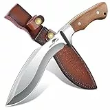 SMITH CHU Outdoor Messer,D2 Stahl Survival Messer mit Scheide,Jagdmesser Feststehende Klinge,Scharfes Camping Messer für Wandern und Angeln