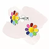 Laimons Mädchen Ohrstecker Gänseblume – 925 Sterling Silber – Kinderschmuck bunt emailliert – Kinderohrringe Blume 8mm mit Geschenkbox – ideale Geschenkidee für Mädchen