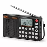 PRUNUS J-168 FM/AM/SW Digital Radio Klein Unterstützt Manueller Preset, Kleines Radio mit Akku 2000mAh, unterstützt Sleep-Timer, Exzellentem Empfang, Tragbare Radios mit Bluetooth 5.0/TF-Player.