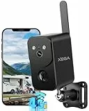 Xega 4G LTE Überwachungskamera mit SIM Karte 10000mAh Akku – Drahtlose Außen Innen Tragbare Kamera mit Farbnachtsicht Scheinwerfer Sirene Sofortige APP-Alert, IP66 Wetterfest (WiFi Nicht Unterstützt)