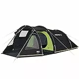 High Peak Tunnelzelt Atmos 3, Campingzelt mit Zeltboden, Trekkingzelt für 3 Personen, 2 Eingänge, doppelwandig, 4.000 mm wasserdicht, Ventilationssystem, Moskito- und Klarsicht-Fenster, windstabil