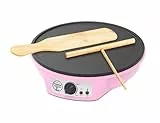 Bestron ASW602PBS Crêpes-Maschine, legierter Stahl, Rosa