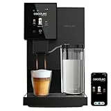 Cecotec Kompakte Superautomatische Kaffeemaschine mit Wifi Cremmaet Compactccino Connected. 1350W, 19 Bar, TFT-Bildschirm und APP, Mahlwerk, Milchtank 400 ml und 1 Liter Wasser