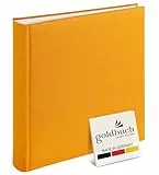 goldbuch 31705 Fotoalbum, Summertime, 30 x 31 cm, Fotobuch mit 100 weiße Seiten & Pergamin Trennblättern, Foto Album aus Leinen, Erinnerungsalbum, Gelb
