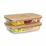 bambuswald© 2x flache Aufschnitt Boxen im Set für den Kühlschrank (mittel) | für die Aufbewahrung und das Servieren von Wurst- und Käseaufschnitt | Aufbewahrungsbox Servierplatte Käseglocke