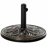 Outsunny Sonnenschirmständer 13 kg Schirmständer Schirmstangen mit 35 mm/38 mm/48 mm Durchmesser Schirmhalter für Garten, Balkon, Antik Bronze