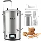VEVOR Bierbrauanlage 30 L (Brauvolumen), Maischekessel mit Pumpe, Elektrisches Brühsystem zum Bierbrauen, 100-2500 W Braukessel, Automatischer/Manueller Modus Rezeptspeicher Timer Temperaturregelung