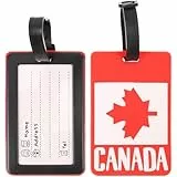 PACKOVE 2 Stück Gepäckanhänger Mit Kanada-Flagge Ahornblatt Nationalbanner Flaggen Reisekoffer Gepäck Taschenanhänger Id-Etiketten Gepäckkennzeichnung Für Frauen Männer Mädchen Reisen