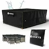 Juskys Gartenmöbel Abdeckplane CoverSafe Pro 240x190x80 cm - winterfest & wasserdicht - Schutzhülle für Gartentisch, UV-Schutz, Abdeckhaube Gartentisch