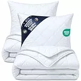 Ganzjahresdecke Bettdecke Set: 2 Stück 135x200 + 2 Stück 80x80 cm - Bettdecken Duvet Bett Decke Steppdecke Schlafdecke Steppbettdecke Quilt mit Füllung aus Microfaser weiß Oeko-Tex-Zertifikat