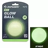 SKIPDAWG Neon Glow Ball, leuchtet im Dunklen, für Hunde, hochwertiger TPR-Kunststoff, mit Quietscher, sehr gut für Ballschleuder