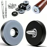 mawmuaw 12 Stück Stuhlgleiter zum Schrauben Ø 22mm Teflongleiter zum Schrauben PTFE Möbelgleiter Teflon Runde Bodengleiter mit Edelstahlschrauben Doppelendig Bit Holzbohrer für Möbel Böden