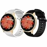 Blueshaweu Armband Kompatibel Für TUYOMA 1,28 Zoll Smartwatch Damen, Sport Silikon Classic Ersatz Uhrenarmband Für TUYOMA LW36 Smartwatch (schwarz+weiß)