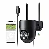 NUASI 4G LTE Überwachungskamera Aussen mit SIM Karte, Outdoor Kamera Überwachung Ohne WLAN mit AI Personenerkennung, 2K Farb-Nachtsicht, 2-Wege-Audio, IP66