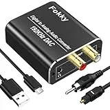 DAC Konverter DA Wandler Aluminium 192KHz Audio Konverter Digital SPDIF Toslink zu Analog Stereo mit Optischem Kabel, R/L 3.5mm Jack, für PS3, PS4, Xbox, HD TV, Apple TV