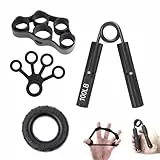 jinminamz Handtrainer, Hand Training Handmuskeltrainer 5er-Pack, Schwarz