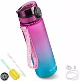 My Vesperbox – Minny - Kinder Trinkflasche auslaufsicher – 500ml – mit Strohhalm oder Sieb - leichte Tritan Wasserflasche - BPA frei - für Kindergarten, Schule (Lila - Blau)
