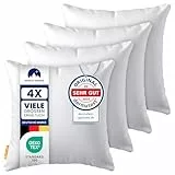 Gentle North Kopfkissen (40x40 cm groß) - 4er Set Kissen für Bett und als Dekokissen - Mit Reißverschluss für Füllung - Sofakissen - Zierkissen für Couch und Sofa - Ökotex - Waschbar bis 60° - Weiß