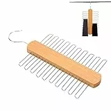 Krawattenbügel Holz, Krawattenhalter um 360° Drehbar, Krawattenhalter Aufbewahrung, Krawattenbügel aus Holz, Krawatten, Gürtel, Schals, Accessoires und Mehr