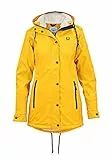 MADSea Damen Regenmantel Friesennerz mit Teddyfleece warm gefüttert Regenjacke wasserdicht, Farbe:gelb, Größe:38