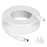 Lonnky 5-Meter DC-Verlängerungskabel, Robustes 18 AWG Mit 5,5mm x 2,1mm Stecker, Kompatibel Mit Überwachungskameras (Tapo, IMOU, TP-Link), Archer-Router, Grovee LED-Streifen, Weiß