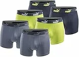 PUMA Boxershort 6er Pack Herren Basic Black Limited Edition - New Lime- Gr. M