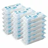 by Amazon Ultraweiche Baby-Feuchttücher, Hergestellt aus 100 % pflanzlichen Fasern, 1080 Tücher, geruchsneutral, 18 Pack à 60 Stück, (früher eine Marke von Mama Bear, gleiches Produkt)