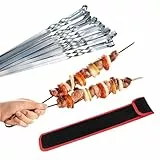 Profi BBQ Edelstahl Grillspieße, Extra Breit: 1 cm, Extra Stark 2 mm Dicke (20 St, 50cm) Fleischspieße, Schaschlikspieße, Mangal, Schampura, Spieße, Skewers, Schaschlik, Kebap, Spiesse, Grillspiesse