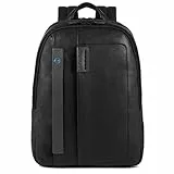 PIQUADRO Pulse Laptop-Rucksack 14 oder 15,6 Zoll, blau, 14, Leder
