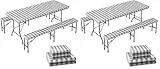 VOUNOT Outdoor Tischdecken 3er Set, Elastische Rechteckige Gartentischdecke, Geeignet für Garten, Balkon und Camping, Abwaschbar Abwischbar Wetterfest, 183cm (Packung mit 2)