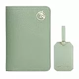 Lychii Reisepass Schutzhülle, Passport Holder für Damen Herren, PU Leather Reisebrieftasche Travel Wallet Organizer für Kreditkarten, Ausweis und Reisedokumente (Grün Set