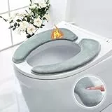 WC-Sitzbezug, 2 PCS Toilettensitzbezug Weich, Toilettensitzauflagen Waschbar Dicker Wc Sitz Kissen Pads Wc Sitzbezüge Warm Toilettensitzbezug Plüsch Wc Wärmer Pad, Wc Sitzwärmer Tuch für Alle Toilette