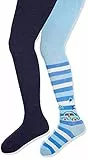 Playshoes Unisex Baby Strumpfhose Auto 2er Pack 498917, 900 - Blau, 74-80