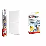 tesa Insect Stop FALT Tür - Faltbarer Alu-Rahmen mit Fliegengitter für Türen - Weiß - 80 cm x 170 cm bis 100x cm x 220 cm