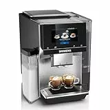 Siemens Kaffeevollautomat EQ700 integral, großes farbiges TFT-Display, 36 Heiß- und Kaltgetränke, Cold Brew, 2-Tassen-Funktion, Steuerung per App, autom. Reinigungssystem, Edelstahl schwarz, TQ717D03