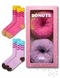 soxo Donut Socken Damen Geschenke Für Frauen Lustige Geschenk Bunte Damensocken 35-40 Lila 2 Paar