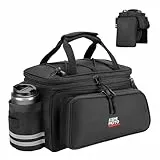 KEMIMOTO 3 IN 1 Gepäckträgertasche, 20L & Wasserdicht Fahrradtasche für Gepäckträger, Mehrere Fächer, mit Tragegriff und Schultergurt, Fahrrad Taschen hinten mit Regenschutz