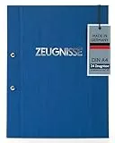 goldbuch 36003- Zeugnismappe Colours, Urkundenmappe DIN A4, Dokumentenmappe mit Schraubverschluss und 12 Sichttaschen, Mappe Erweiterbar, Ordnungsmappe Einband in Leinenoptik , Orgamappe Blau, 31x24cm