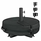 SONGMICS Sonnenschirmständer, Schirmständer, mit Sand befüllbar, Schirmhalter, für 1,5-3 m Sonnenschirm, Sonnenschirmfuß, mit 3 Reduzierringen, schwarz GUB0041B01