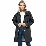 UNIQUEBELLA Upgrade Damen Regenjacke Wasserdicht Regenmantel Winddicht Wetterfest Übergangsjacke Mit Kapuze Mantel Jacke Outdoor