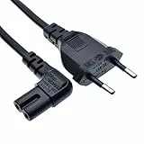 SHAFI® TV Kabel 3M Eurostecker – Zertifiziertes Netzkabel 2 Polig 90Grad Rechtwinkliges IEC C7 Kabel – Kompatibles PS5 PS4 Slim Euro Netzkabel Xbox Series X Drucker LG Samsung TV Stromkabel 3M