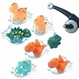 Badespielzeug ab 1 2 3 Jahr 8 Stück, Badewannenspielzeug mit Angelstäbe und Badetier, Wasserspielzeug Kinder, Angelspiel Magnetisch, Geschenk für Kleinkind Jungen Mädchen