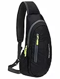 PivotWing Sling Bag Brusttasche Herren Kleiner Rucksack Damen Shoulder Crossbody Crossover Mini Klein Schultertasche Brust Tasche Sporttasche Umhängetaschen Crossbag Schwarz