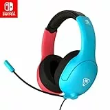 Turtle Beach Airlite Fit Neon Blau und Rot Wired Gaming Headset Offiziell Lizenziert für Nintendo Switch, Lite und OLED – Flip-to-Mute Mic, Over-Ear Premium Komfort