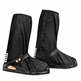 Ctrunit wasserdichte Schuhüberzüge mit Reflektor, Anti-Rutsch Regen Stiefel Schuhe Wiederverwendbar, Männer Frauen Regen Füße Gamaschen für Regen Schlamm Schnee (Schwarz, S)