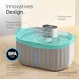 Pretty Paw Katzenbrunnen mit Bewegungsmelder - Trinkbrunnen für Katze Kabellos mit 45 Tagen Akku - Wasserbrunnen für Katzen mit Filter & 3 Liter Wassertank - Aqua Sense (Grau)