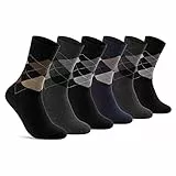 6 Paar Socken Karo Rautenmuster Herren Damen Baumwolle Komfortbund ohne Naht 25349 WP (39-42)