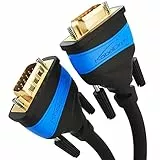 KabelDirekt – 1,5m – VGA Monitor Kabel für maximale Bildqualität durch hochreine Kupferleitungen (Full HD, VGA-Stecker auf Stecker, verbindet PC mit Bildschirm/Beamer/Projektor, D-Sub 15, schwarz)