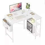 BEXEVUE L-förmiger Schreibtisch – 100x70 cm Gaming Tisch mit Ablagefächer, Umkehrbarer PC Ecktisch Computertisch, Corner Gaming Tisch für Studium Arbeit Zuhause Schlafzimmer, Weiß