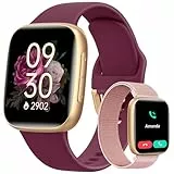 Smartwatch Damen Herren mit Telefonfunktion, 1,85' Smart Watch Fitnessuhr, 110+ Sportmodi, Herzfrequenz/SpO2, Fitness Tracker Schrittzähler Armbanduhr, 10 Tage Akku, 3ATM wasserdicht, iOS/Android